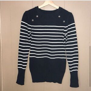 Navy and White Striped Sweater